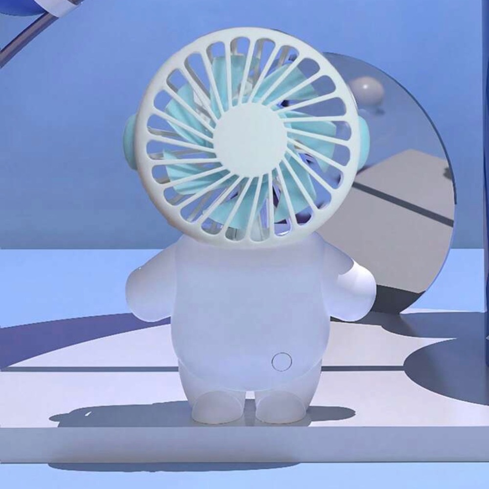 Cartoon Spaceman Shaped Electric Fan and Phone Holder